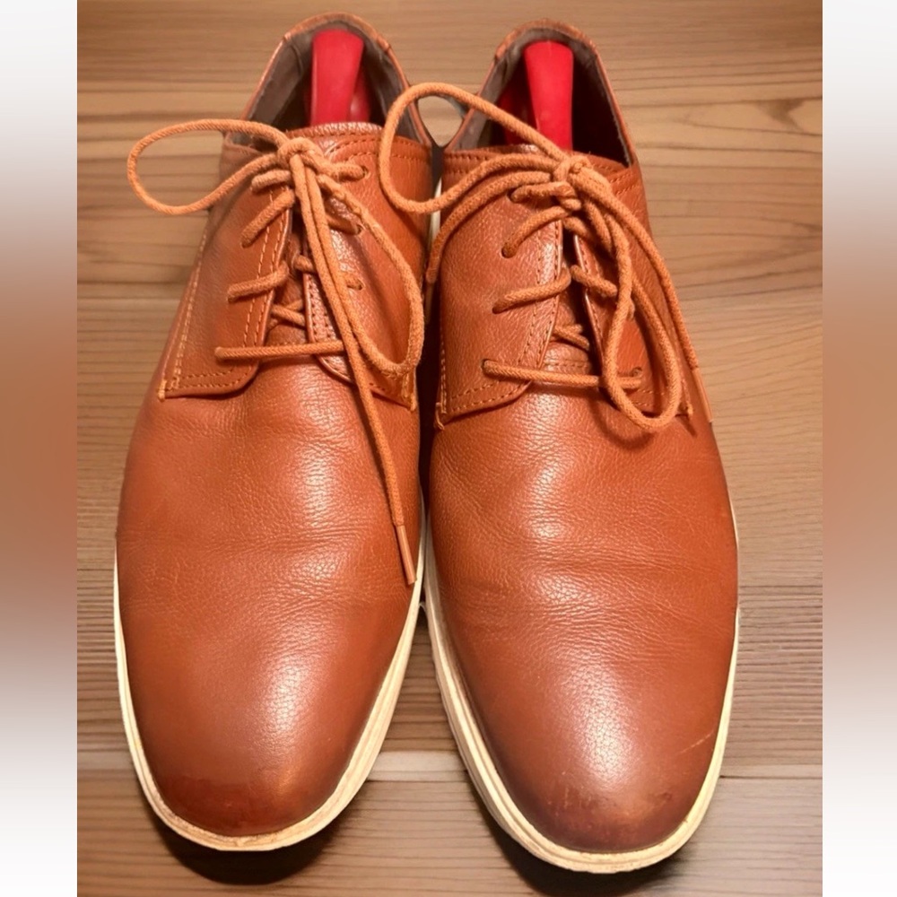 🍂COLE HAAN🍂 LEATHER LACE UP ALMOND TOE “BRITISH GRAND” OXFORDS EUC